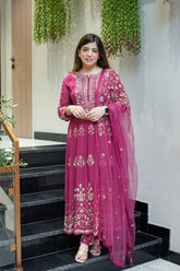 Reva Hand Embroidered Anarkali Set
