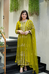 Reva Hand Embroidered Anarkali Set