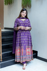 Women Printed And Hand Embroidered Work Suit Set