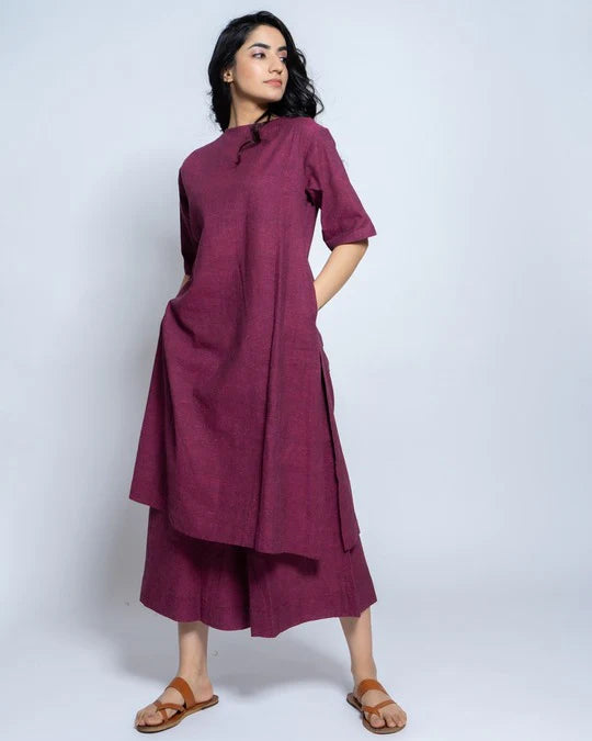 Women Solid Cotton Kurta Set