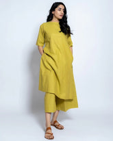 Women Solid Cotton Kurta Set