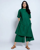Women Solid Cotton Kurta Set