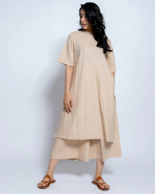 Women Solid Cotton Kurta Set