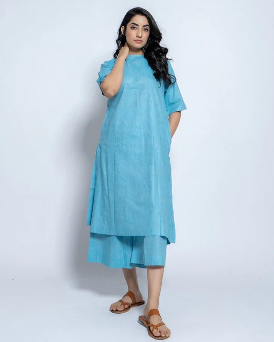 Women Solid Cotton Kurta Set