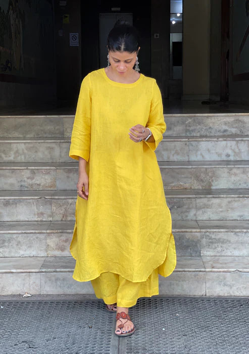 Cotton Plain Kurta Set