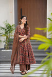 Brown Cotton Suit Set