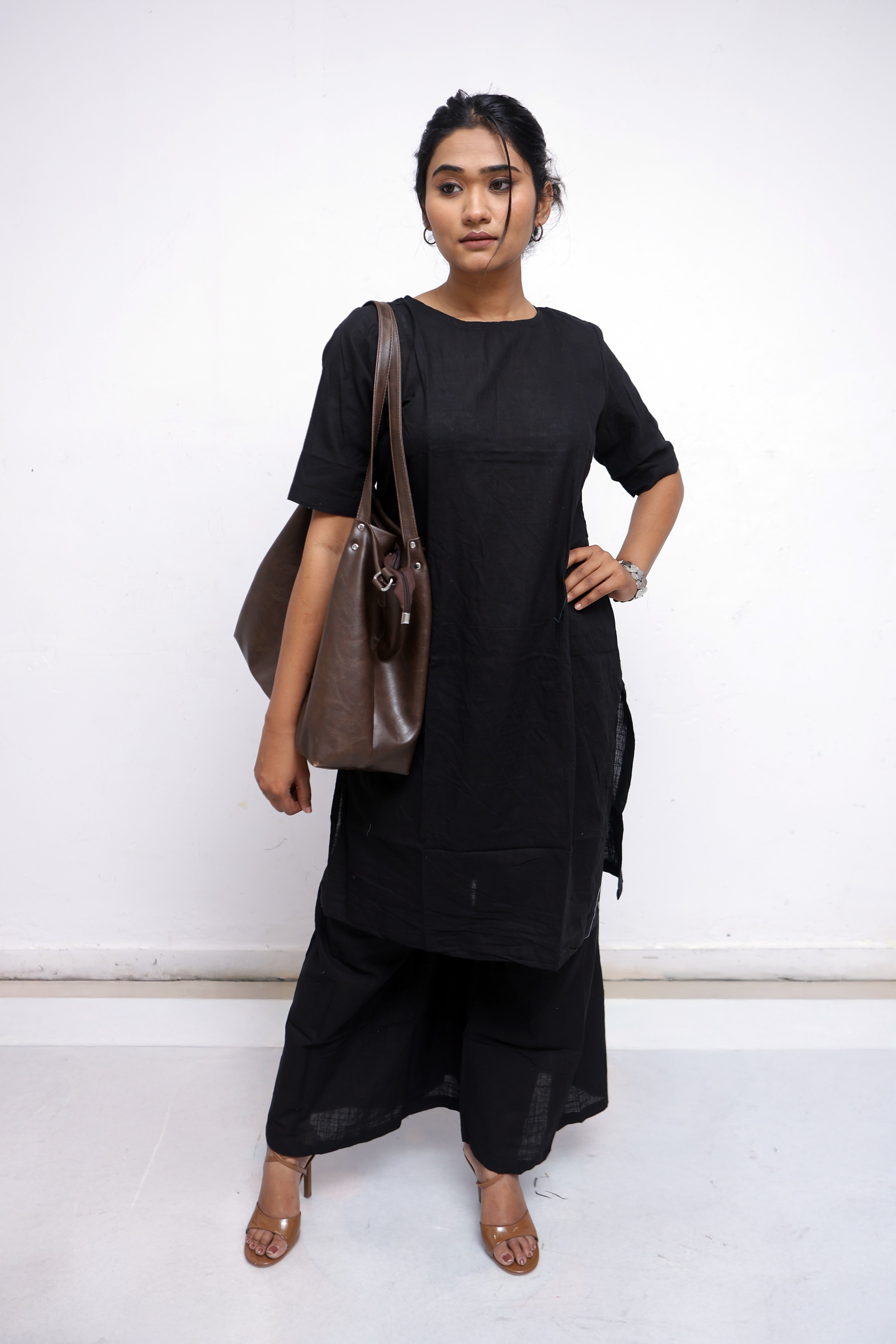 Women Solid Cotton Kurta Set