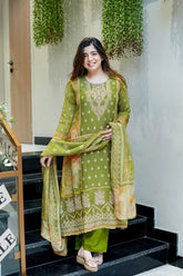 WOMEN EMBROIDERED WITH HAND WORK SUIT SET
