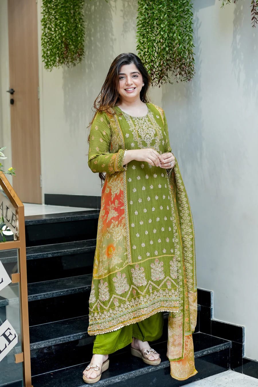 WOMEN EMBROIDERED WITH HAND WORK SUIT SET
