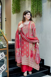 WOMEN EMBROIDERED WITH HAND WORK SUIT SET