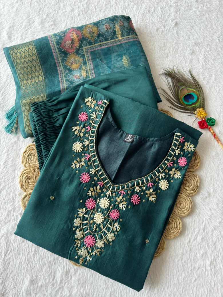 New Designers Kurta Pent Dupatta Set