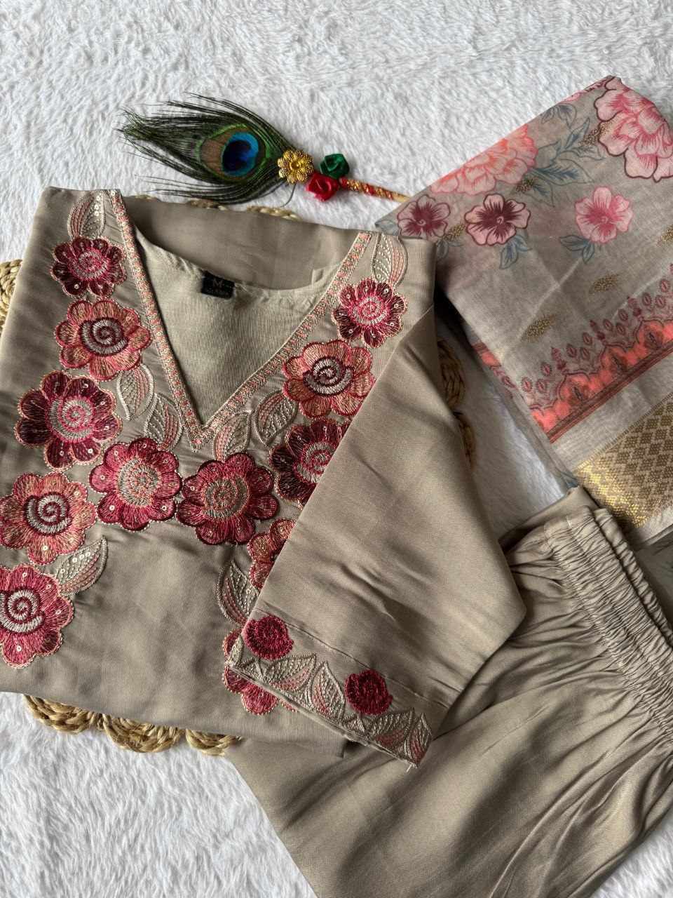 New Designers Kurta Pent Dupatta Set
