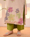 Ivory Green Pastel Garden Cotton Suit