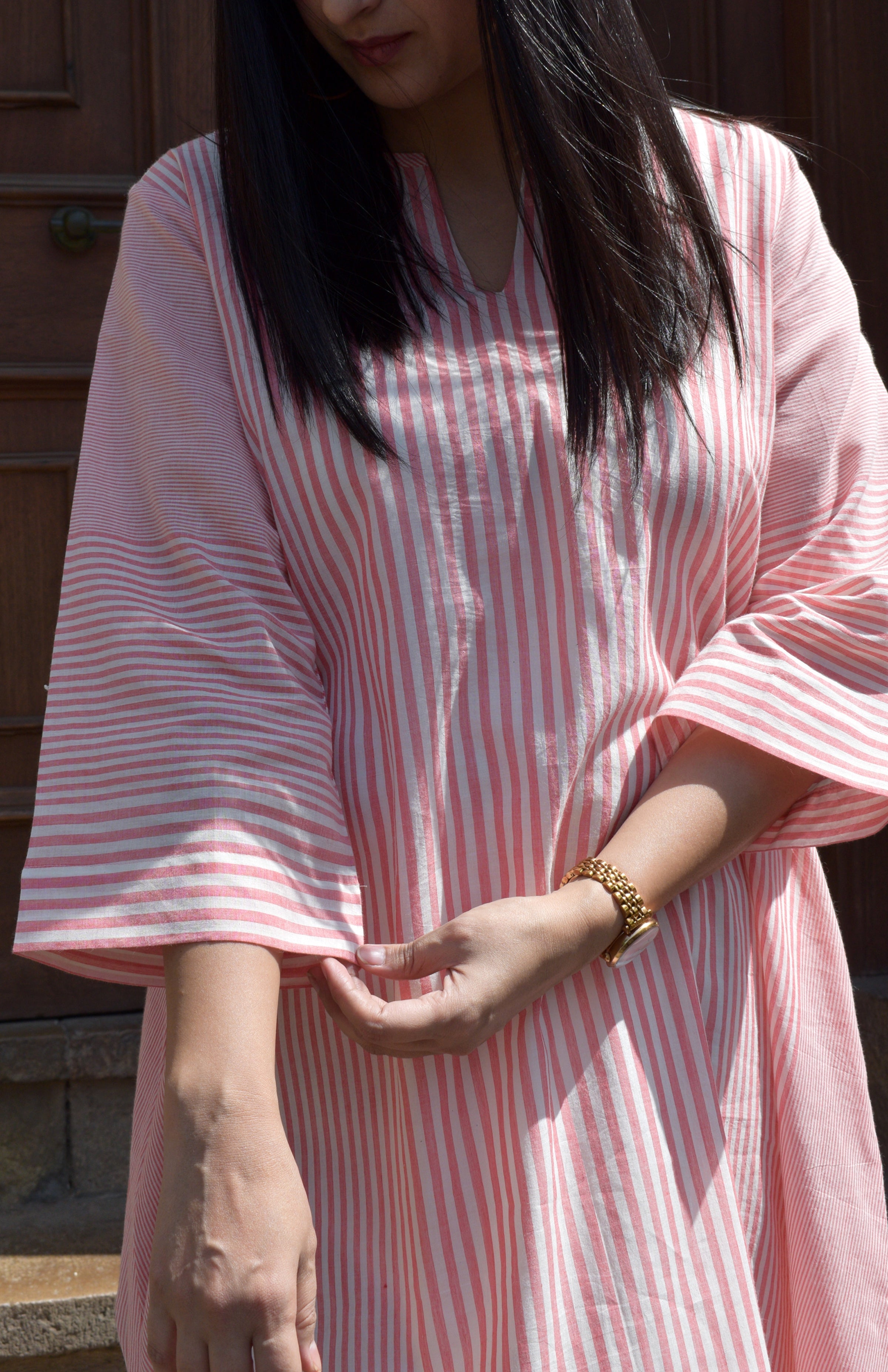 Cotton Stripe A line Kurta Set