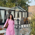 Cotton Kurta Set with Contrast White Border
