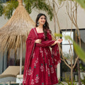 Maroon Rayon Suit Set