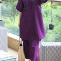 Women Cotton Thread Style Two-piece Suit