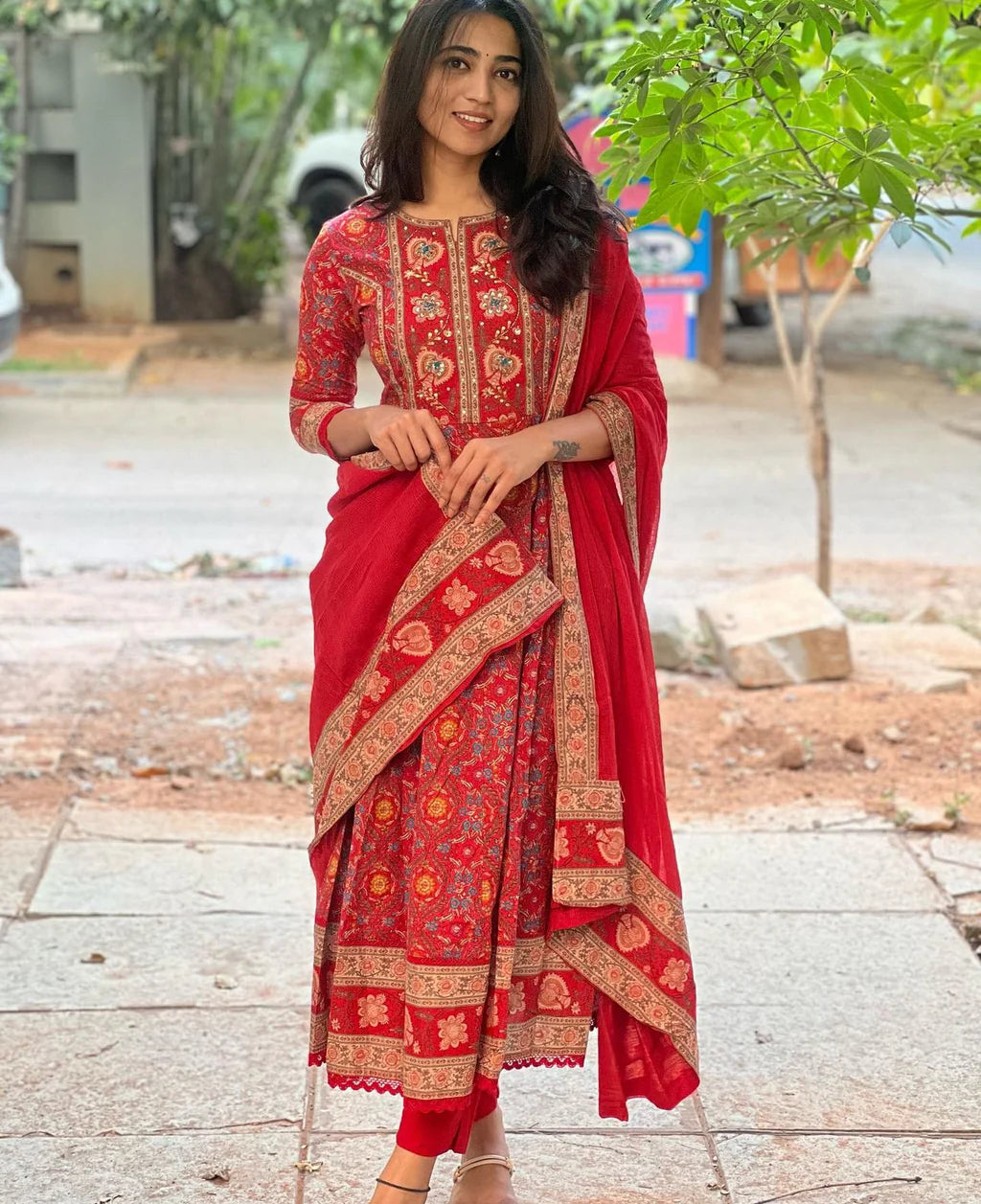 EXCLUSIVE DESIGNER HEAVY COTTON WITH EMBROIDERY WORK SUIT
