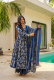 Blue Cotton Suit Set