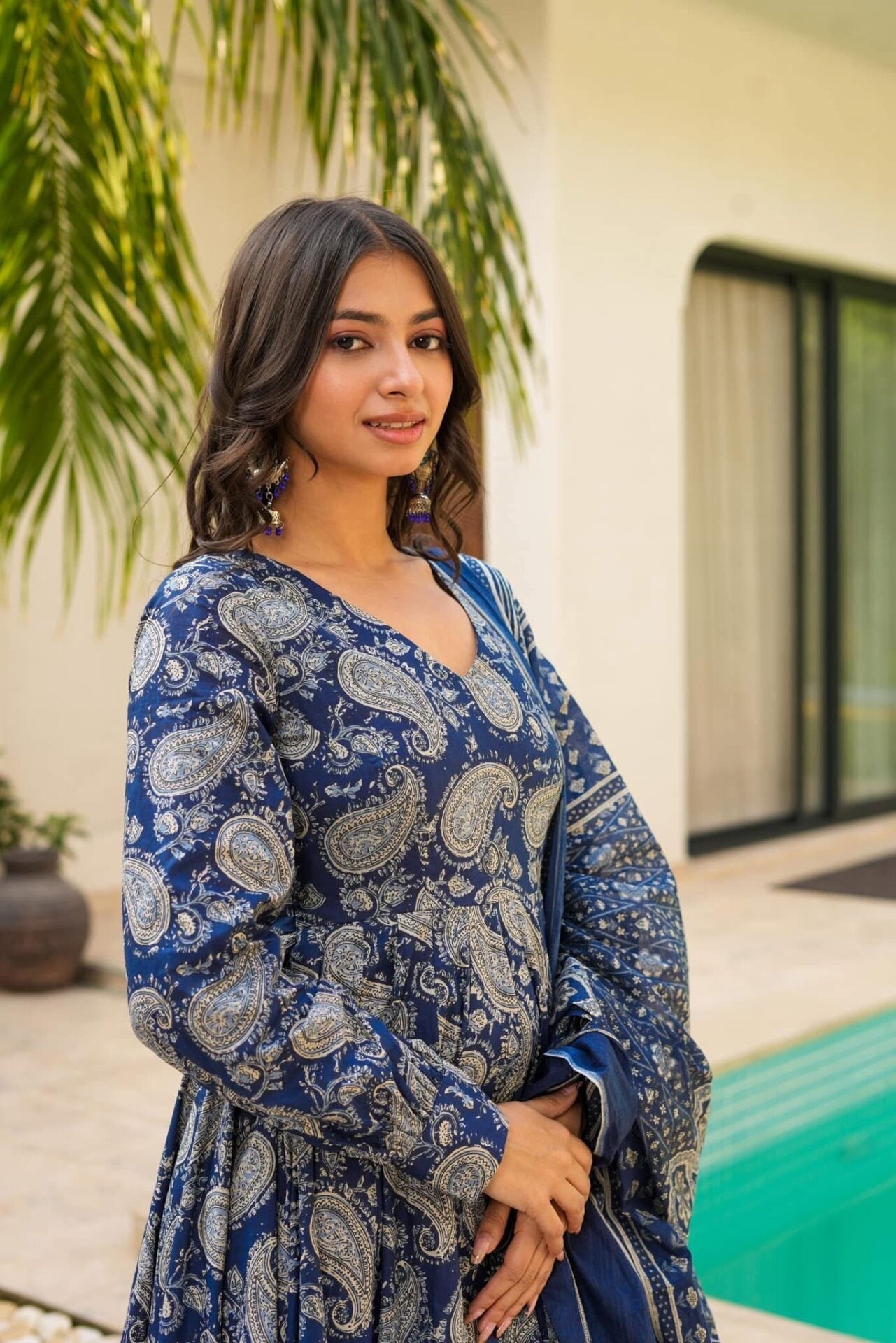 Blue Cotton Suit Set