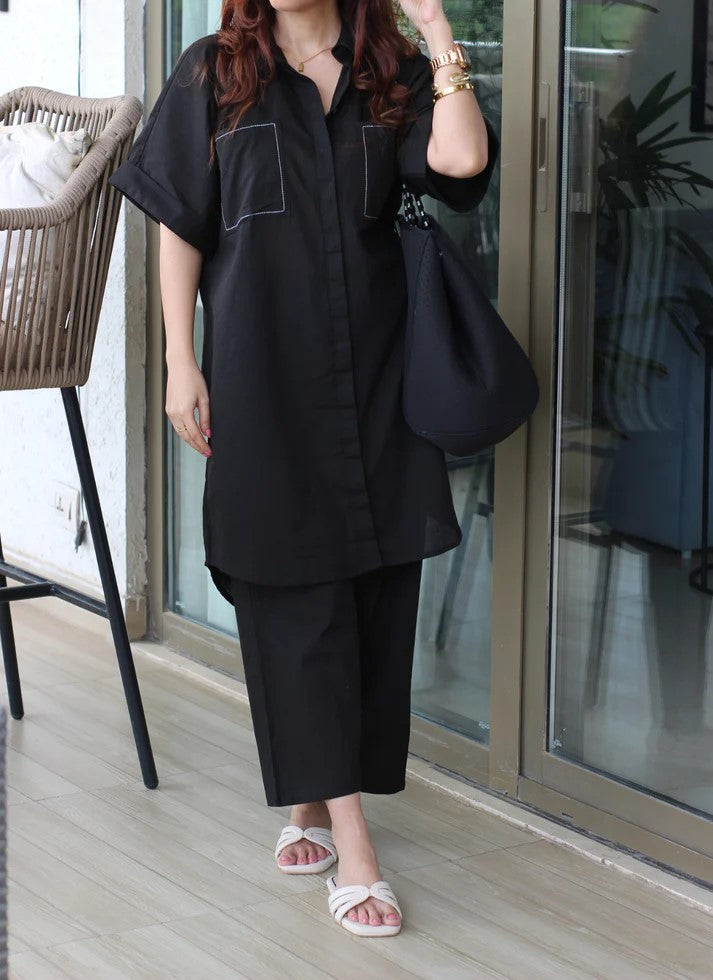 Women Cotton Thread Style Two-piece Suit