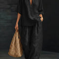 Casual And Cozy Minimalist Cotton Two-piece Set