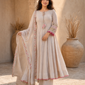 Elegant Anarkali Suit Set with Embroidered Dupatta