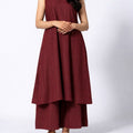 Women's Cotton Kurta pant sets - Maroon