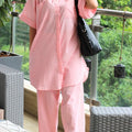 Women Cotton Thread Style Two-piece Suit