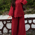 Scallop-Trim Co-Ord Set for Women