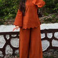 Scallop-Trim Co-Ord Set for Women