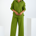 Women Pure Cotton Shirt & Trousers