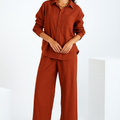Women Pure Cotton Shirt & Trousers