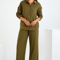 Women Pure Cotton Shirt & Trousers