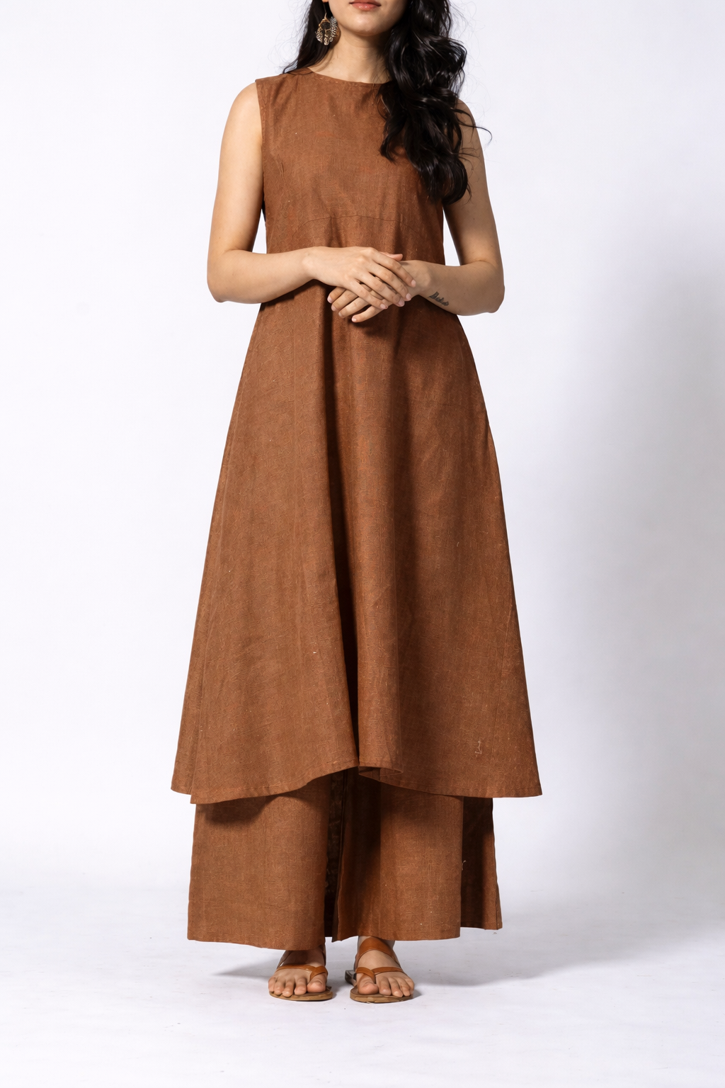 Women's Cotton Kurta pant sets - Brown