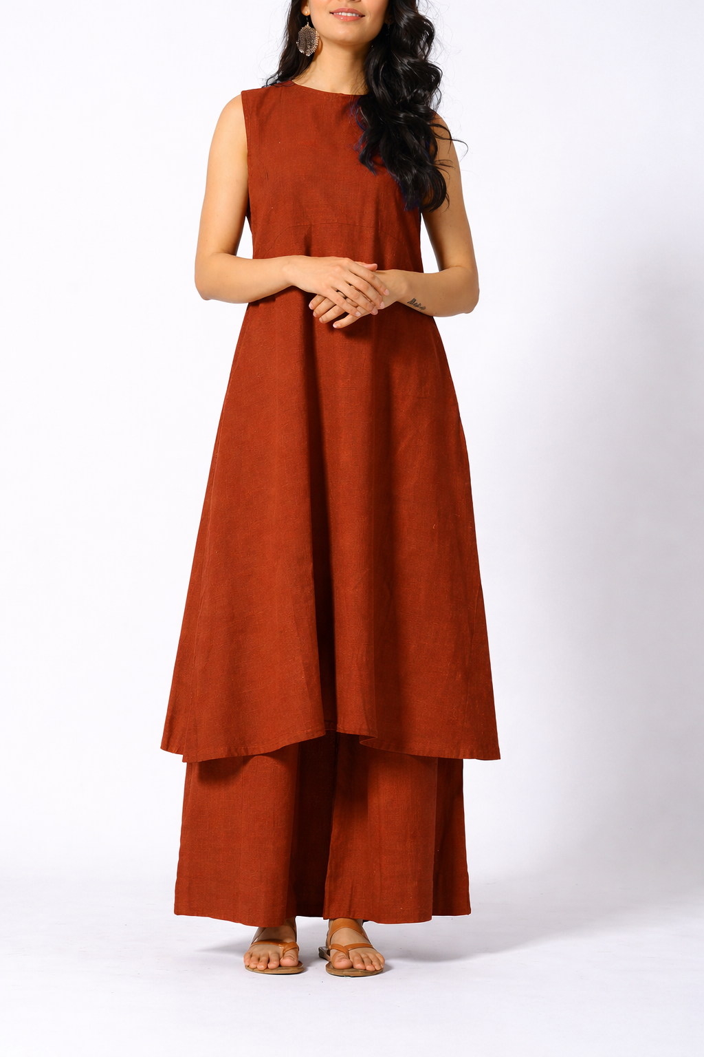 Women's Cotton Kurta pant sets - Orange