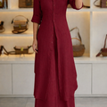 Women Casual  Long Solid Co-Ord Set