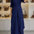 Women Casual  Long Solid Co-Ord Set