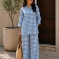 Midnight Checks Cotton Co-ord Set for Women