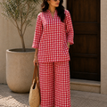 Midnight Checks Cotton Co-ord Set for Women
