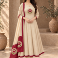 Lotus Embroidered Anarkali Set with Dupatta