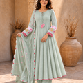 Elegant Anarkali Suit Set with Embroidered Dupatta