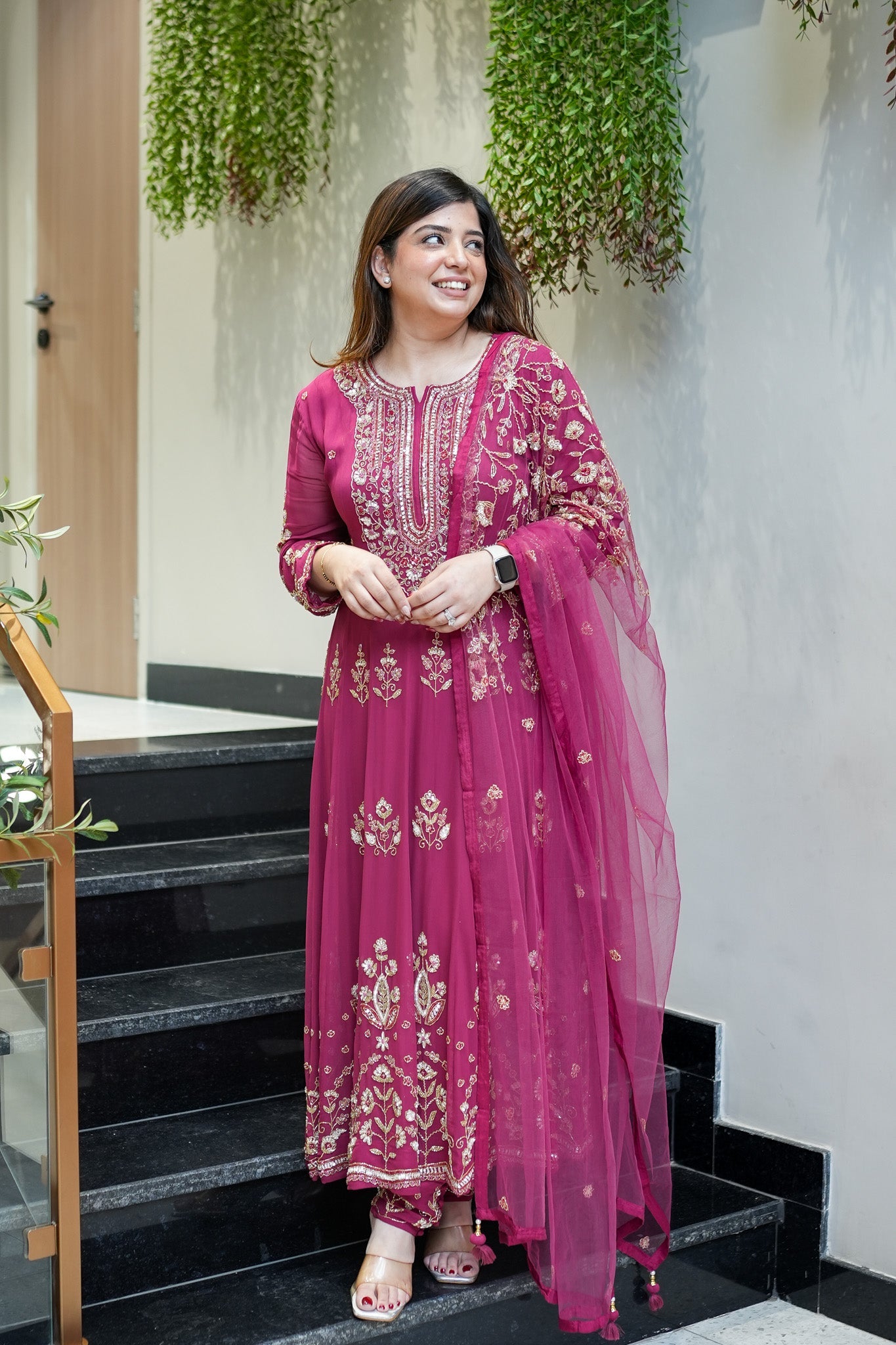 Reva Hand Embroidered Anarkali Set