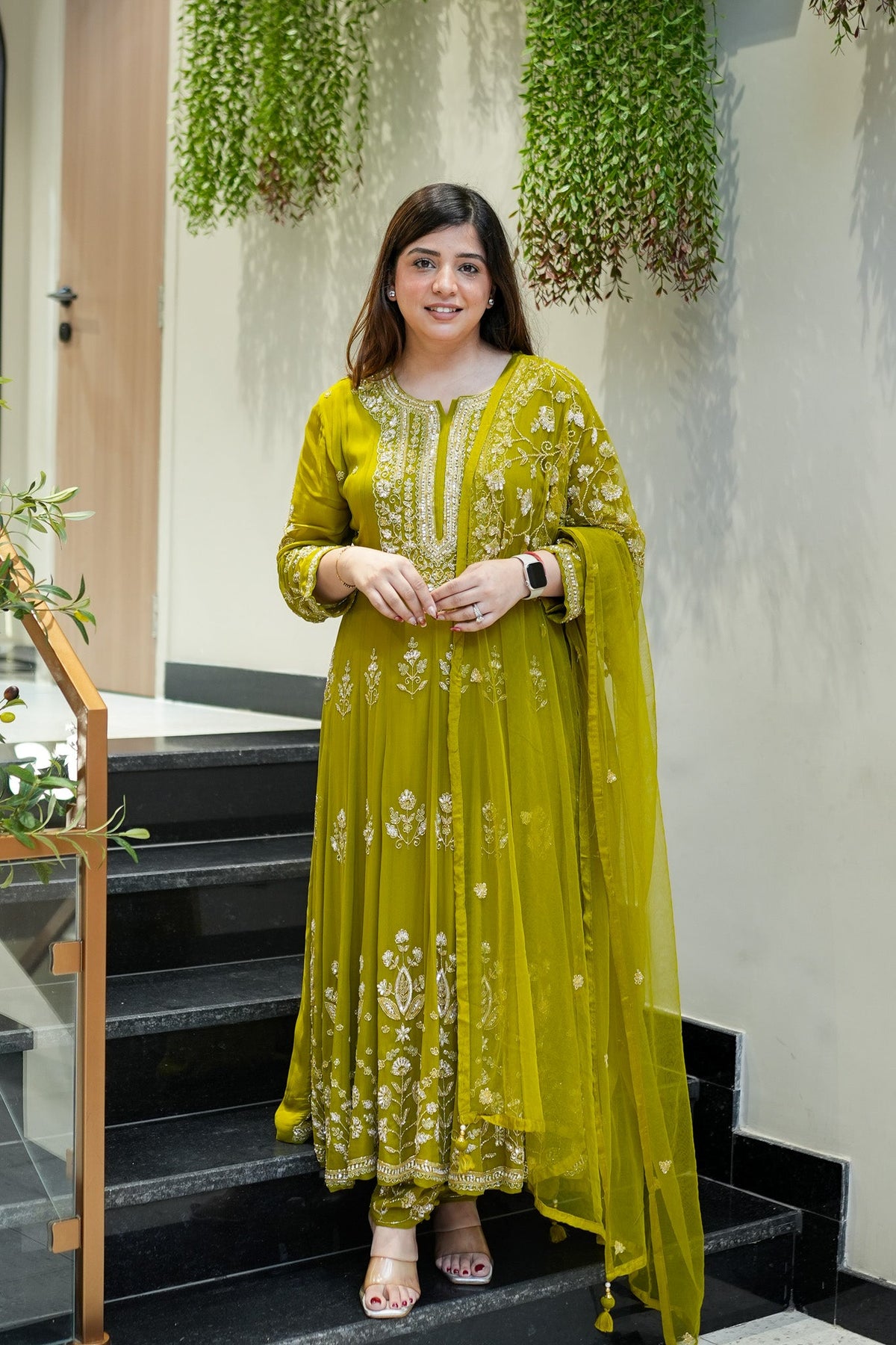 Reva Hand Embroidered Anarkali Set