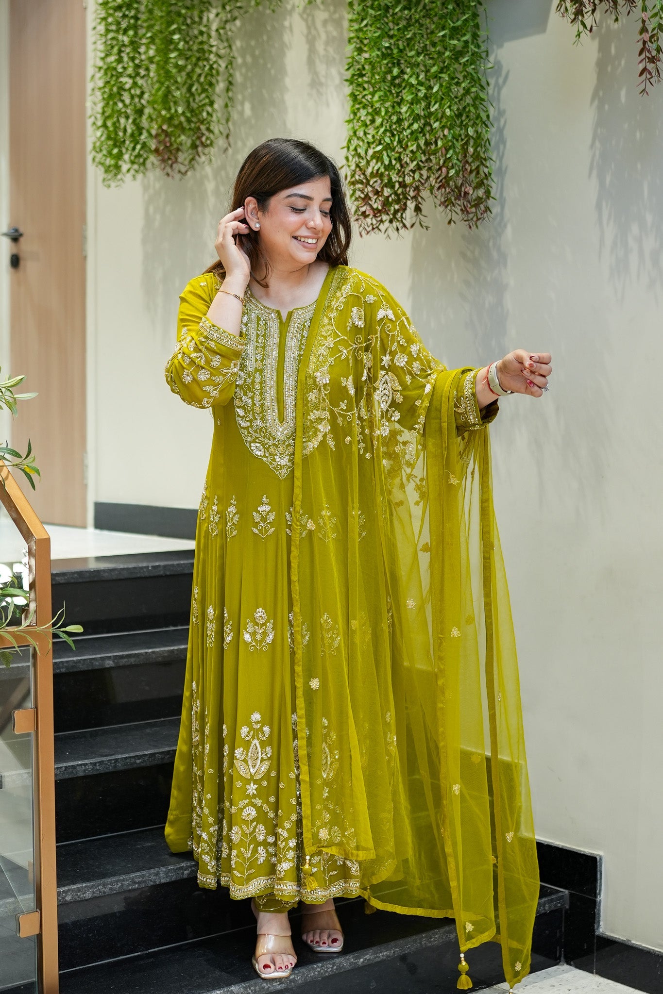 Reva Hand Embroidered Anarkali Set