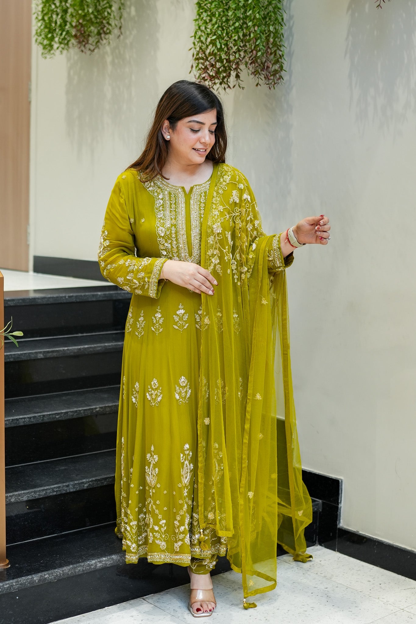 Reva Hand Embroidered Anarkali Set