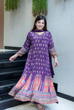 Women Printed And Hand Embroidered Work Suit Set