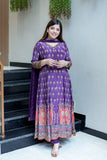 Women Printed And Hand Embroidered Work Suit Set