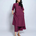 Women Solid Cotton Kurta Set