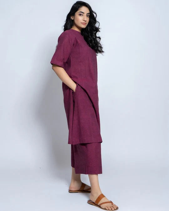 Women Solid Cotton Kurta Set